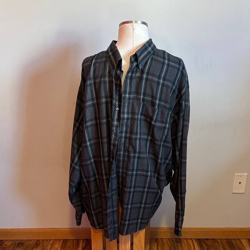 Van Heusen Dark Plaid Casual Shirt